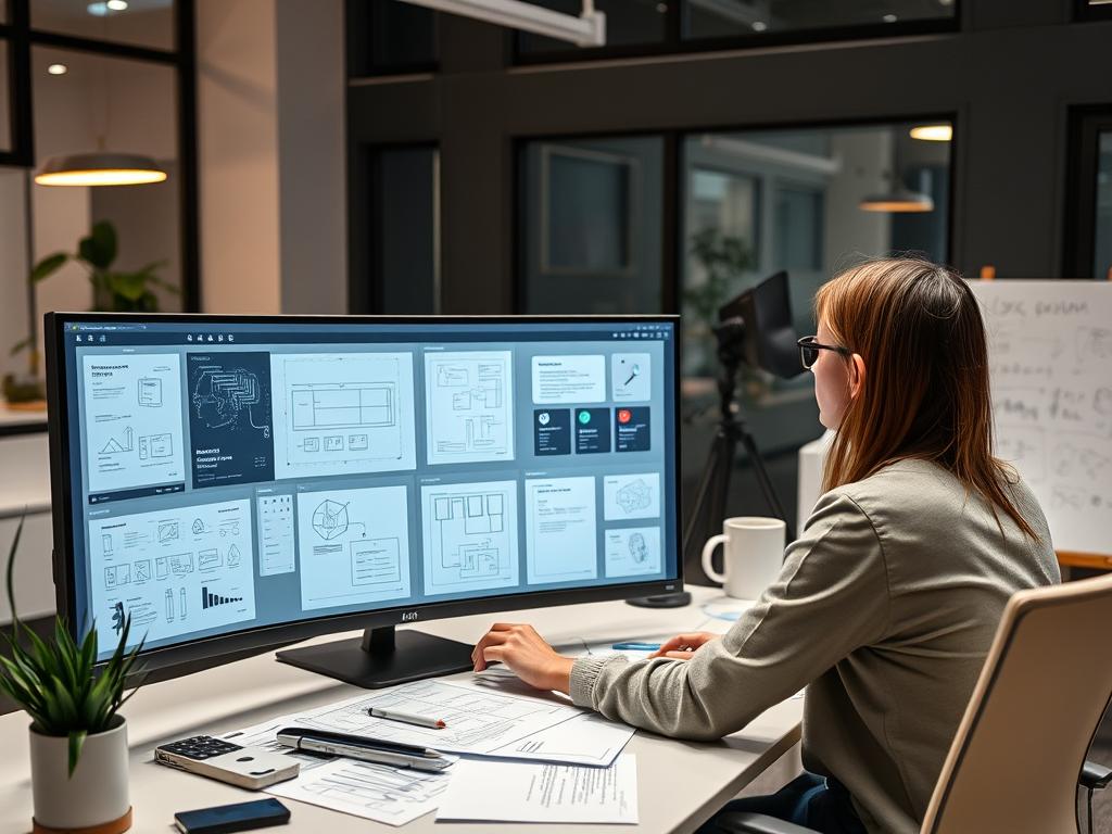 AI UX Designer creating user-friendly interfaces for AI applications